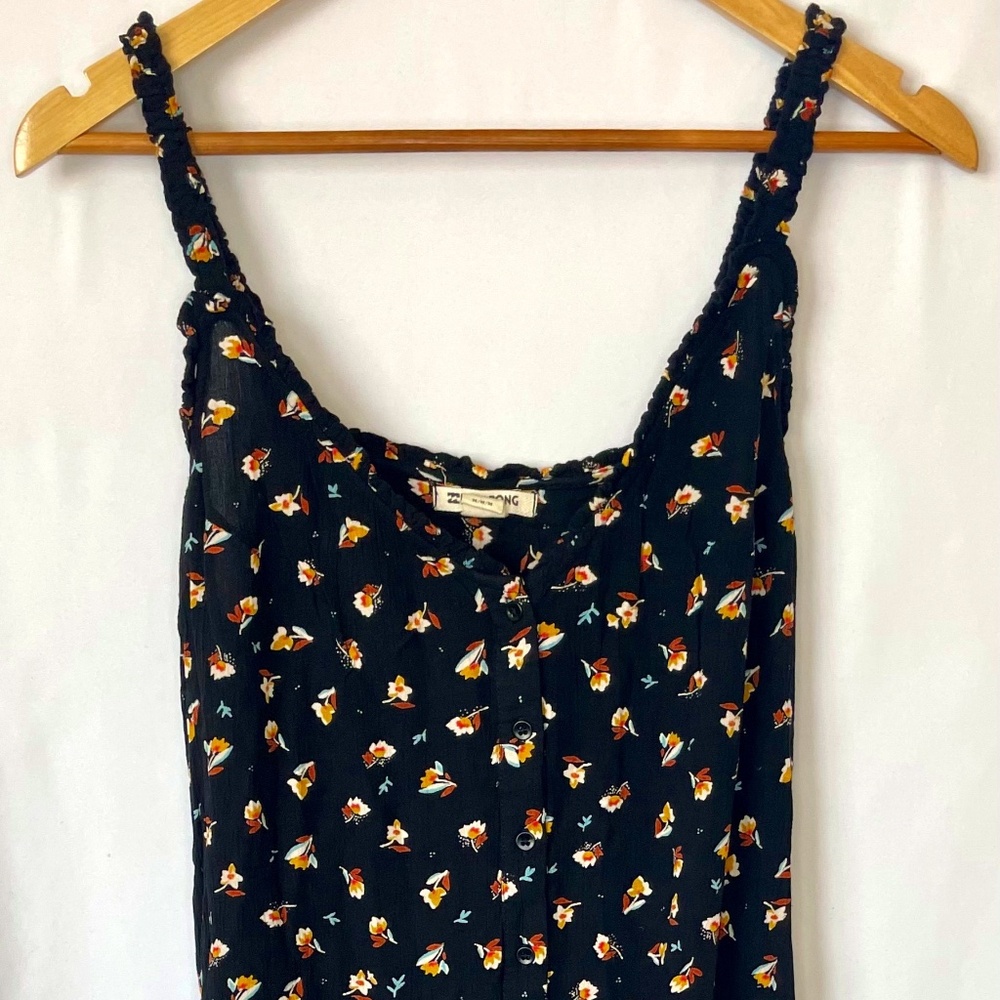 Billabong Button Down Midi Dress - Floral Black - M